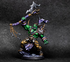 Pro Painted 32mm Male Orc Warrior Miniature  Fighter Barbarian D D Hero RPG