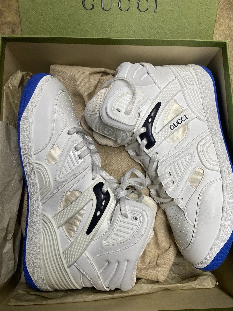 Gucci Basket Sneaker High White Blue for sale | eBay