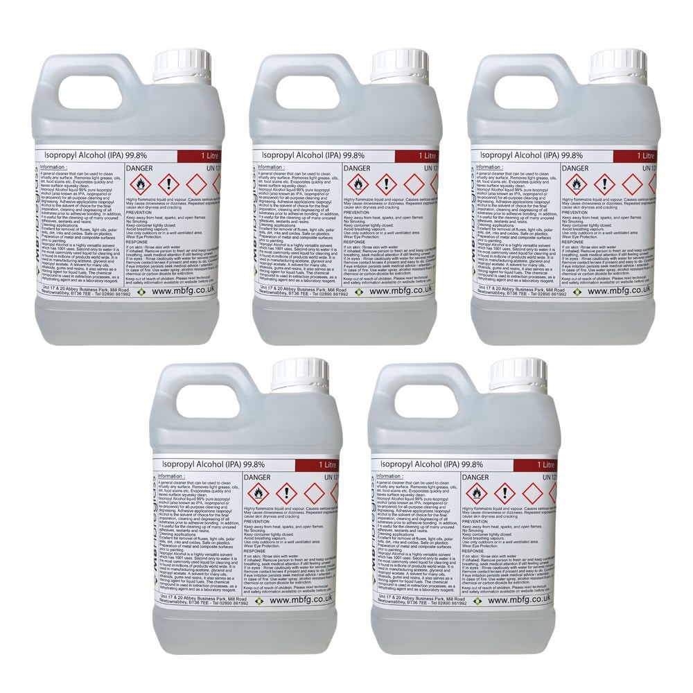 Isopropyl Alcohol (IPA) 99.8% - 5 Litre / Pure Isopropyl Alcohol