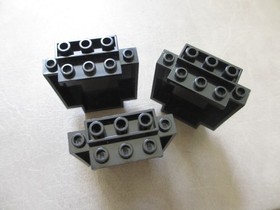 1990s LEGO 3X Black Panel 2x5x6 Wall & Window Castle 6082 6059 6071 6086 #4444
