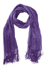 Women Sheer Metallic Shimmer Mesh Glitter Sparkle Scarf Shawl Wrap Purple