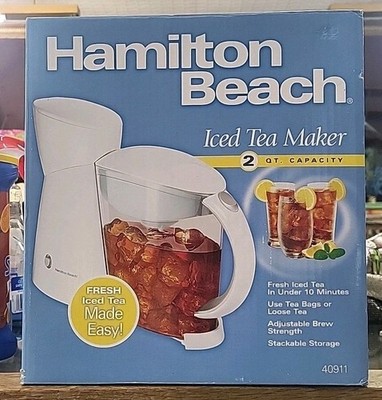 Hamilton Beach 2 QT Electric Iced Tea Maker 40911 Adjustable Brew Strength NEW