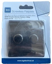 BG Black Nickel Dimmer Switch 2-Way Screwless 400w Raised Edge Double Push