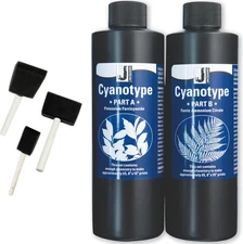 Jacquard Cyanotype Kit – 2-Part Sensitizer Set for Sun Printing on Paper & Fabri