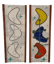 Gravel Art Kit 8"x23" Mid Century Atomic Boomerang Textured Wall Art Craft Retro