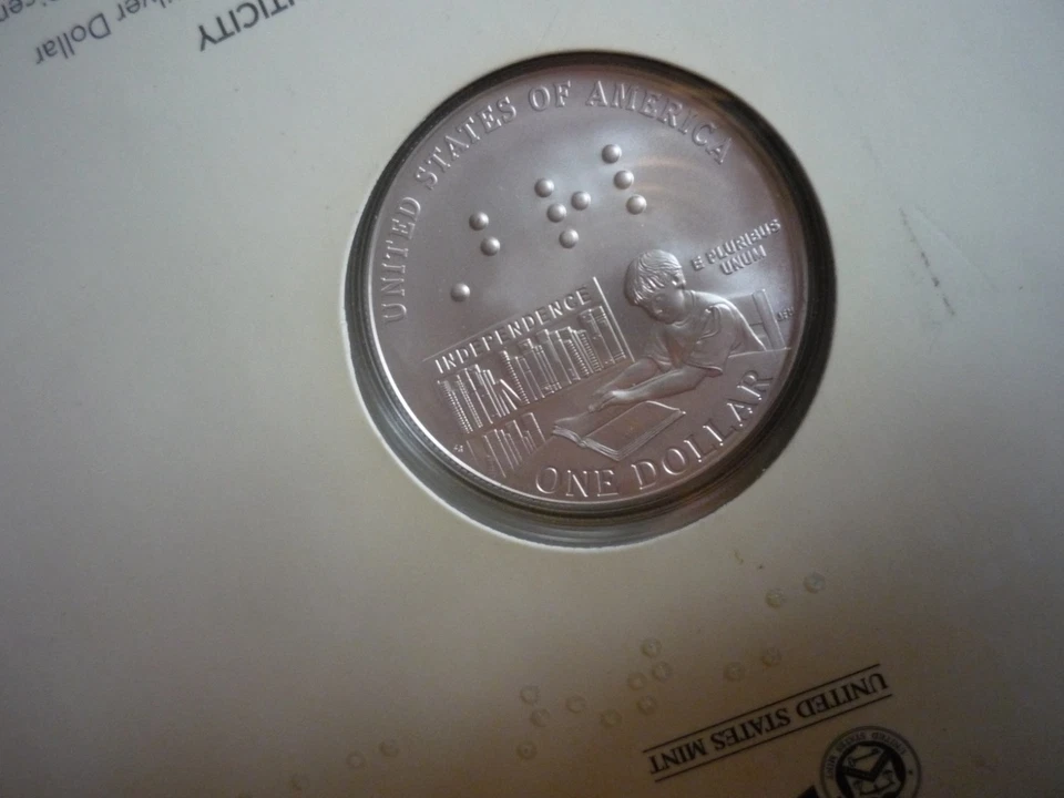BRAILLE EDUCATION SET  2009 WITH COMMEMORATIVE SILVER DOLLAR -  BEAUTY!!! - Image 4 of 4