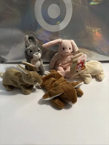 TY Beanie Babies Lot (5) Easter Bunnies Rabbits Plush All w/ Tags