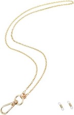 Lanyards for ID Badges Necklace Chain Lanyard for Keys Gold Stainless Steel ID B