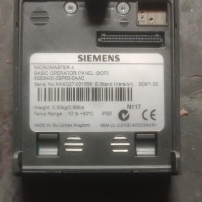 Siemens Micromaster 4 Basic Operator Panel (BOP) Data Entry 6SE6400-0BP00-0AA0