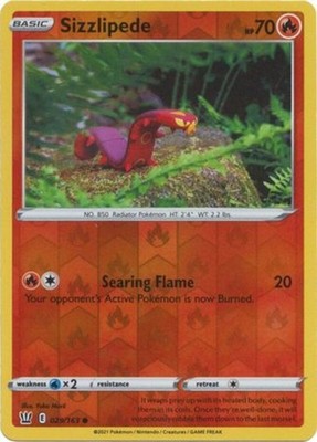 Sizzlipede~029/163~REVERSE HOLO NM~Sword & Shield - Battle Styles~PKM