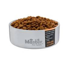 Master Pet Supply Small Double Wall Dog Bowl with Anti Skid - Stainless Steel
