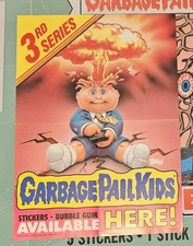 1986 Topps Garbage Pail Kids OS3 Series 3 Wax Box Poster In Ex+  RARE 