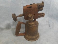 Antique Otto Bernz Co Brass Blow Torch with Heat Shield Rochester NY USED 4U2Fix