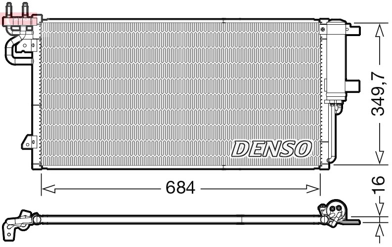 Fits DENSO DCN10045 condenser FORD OE KUGA / FOCUS / C-MAX 10-
