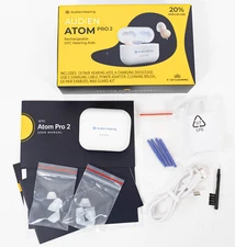 Audien ATOM PRO 2 Wireless Rechargeable OTC Hearing Aids Lightly Used & Complete