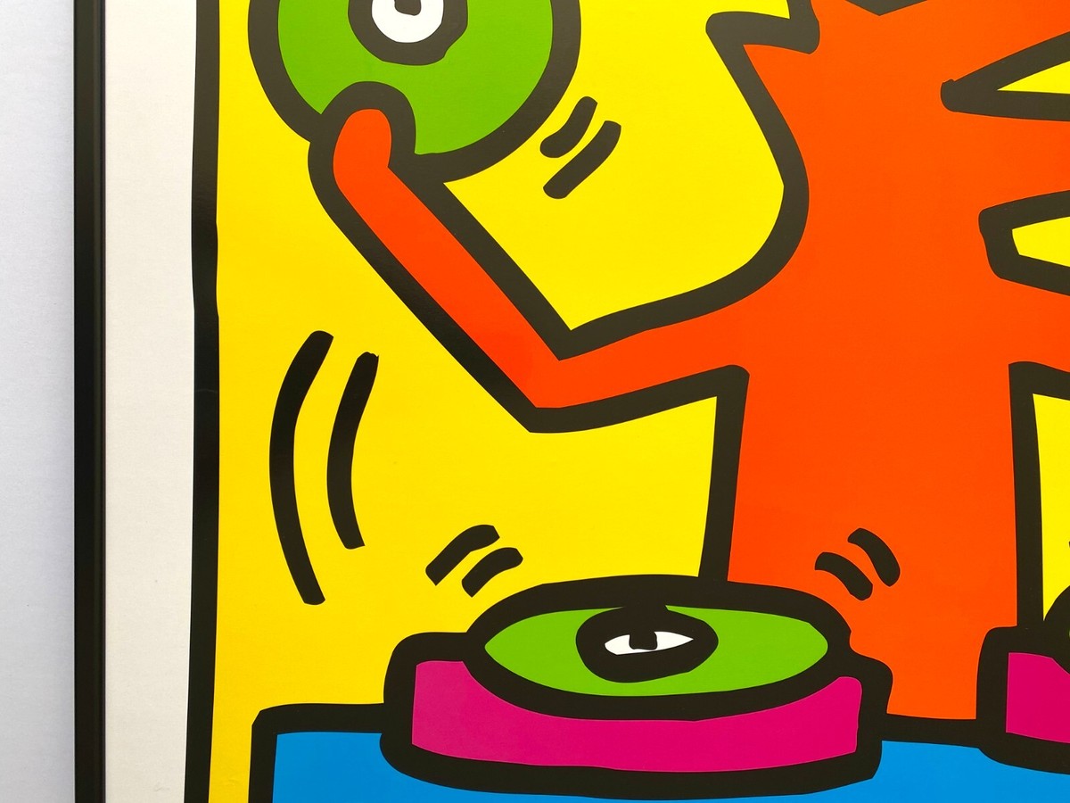 KEITH HARING ESTATE RARE 1998 LITHOGRAPH PRINT FRAMED POP