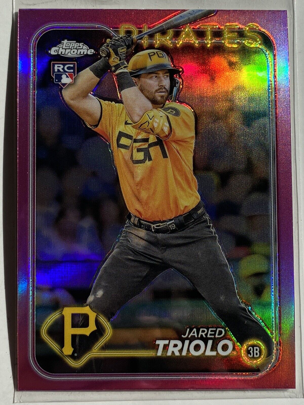 2024 Topps Chrome Jared Triolo #79 RC Rookie Pink Refractor Pirates