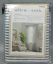 Allen & Roth Gwenn Rod Pocket Panel-Navy- 50" x 84" 4140888