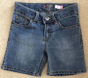 THE CHILDREN’S PLACE  TCP size 8 Girls Blue Jean Denim Bermuda Shorts 5” Inseam