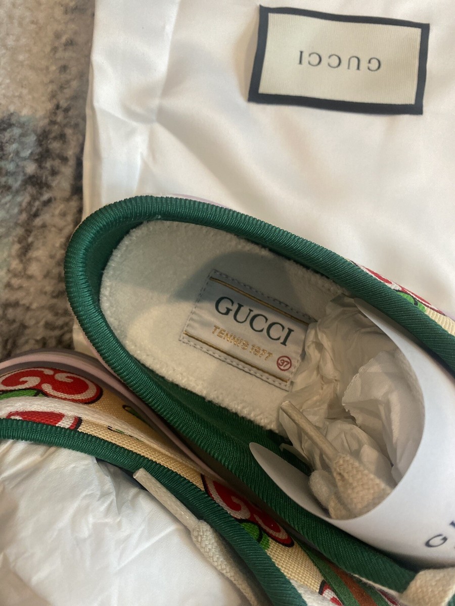 NEW GUCCI TENNIS 1977 SNEAKERS GG APPLE LOGO RED GREEN WEB NEW GUCCI TENNIS 1977 SNEAKERS GG APPLE LOGO RED GREEN WEB