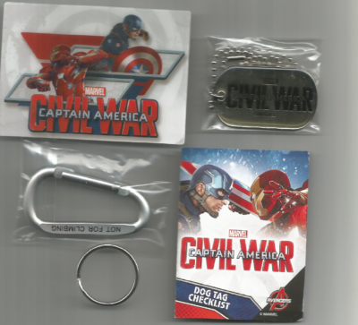 CAPTAIN AMERICA CIVIL WAR- MARVEL CIVIL WAR EMBOSSED DOG TAG PLUS