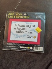 1999 Dimensions A Home Is... Counted Cross Stitch Kit Are You Listening God