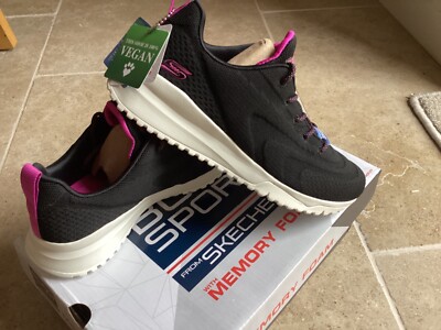 SKECHERS BOBS SQUAD 3 PEITSCHEN SPLASH TRAINER BRANDNEU 4UK SCHWARZ PINK