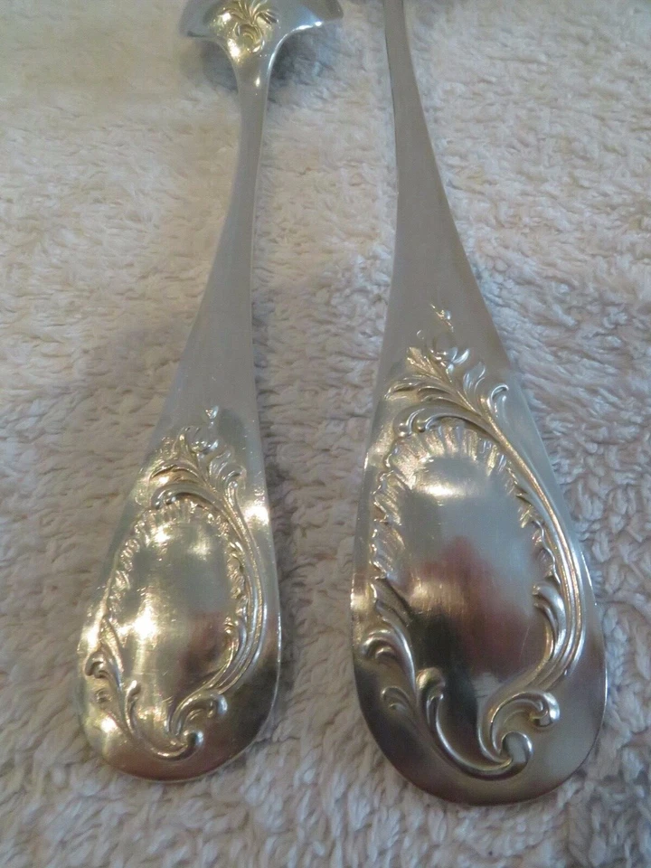 Cucharón de sopa francés 1900 plato de plata cuchara para servir medallón Christofle rococó st  Foto 3 de 4