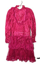 Vintage Girls Size 6 Red Photoshoot Dress Holiday Christmas Lace Long Sleeve