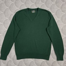Vintage Jantzen V-Neck Sweater Made in USA Green Men M GUC