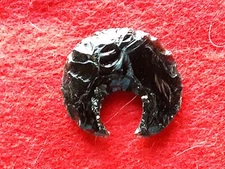 LARGE "OBSIDIAN" ARROWHEAD, NATIVE AMERICAN CRESENT KNIFE,     ATL-0425*08783