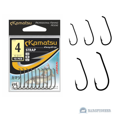 KAMATSU K-011 STRAP, SPEZIAL ANGELHAKEN LOSE MIT ÖHR, CARBON STEEL FISHING HOOKS