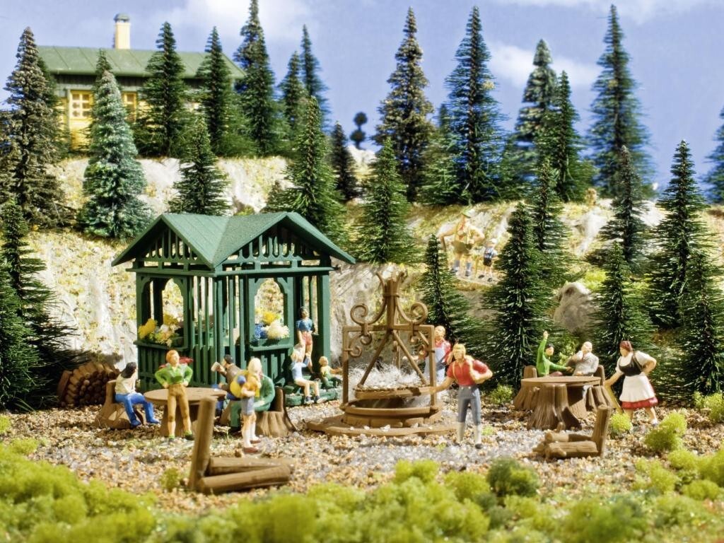 セット Vollmer 43606 Grill Place w/Cottage - 1-3/4 x 2 x 2