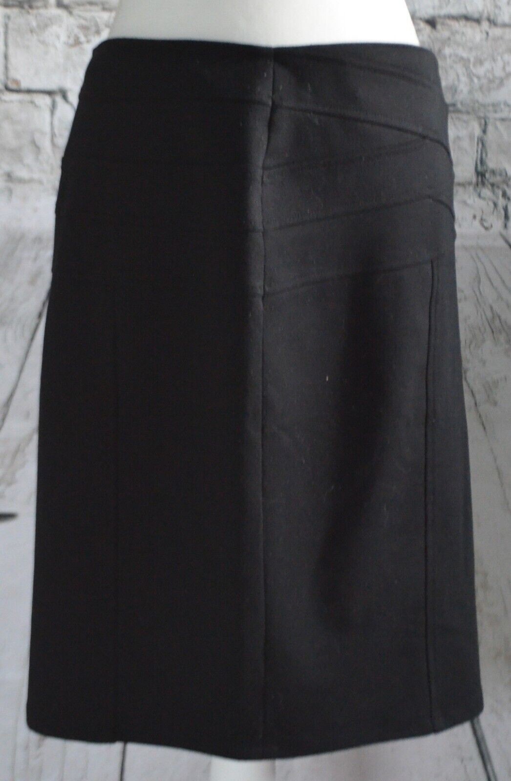 Adrienne Vittadini Black Knit Pencil Skirt Pull Up Womens Ladies Size 14 Stretch