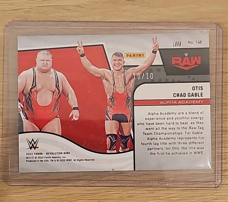 2022 Panini WWE Revolution Alpha Academy LAVA Parallel #148 #/10 Otis Chad Gable - Image 2 of 3