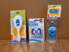 NEW - Sesame Street Begginings Cookie Monster Set with Babyking Pacifier