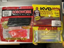 Bass Plastics Lot of 4: Strike King, Northland, RoboWorm, & Spike-IT