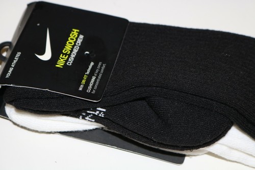 NIKE SWOOSH CUSHIONED OVER THE CALF SOCKS 2PACK SX7312-901 UNISEX KIDS UK2-5 - Picture 7 of 11