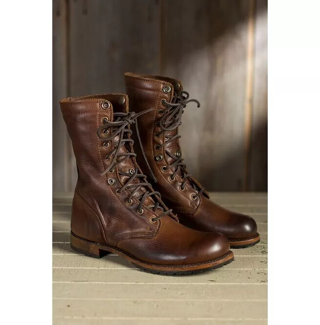 Bally Trooper Genuine Leather Lace Up Combat Boots Brown 146277 Mens 10.5 US Bally brown leather lace-up - Gem main image 2