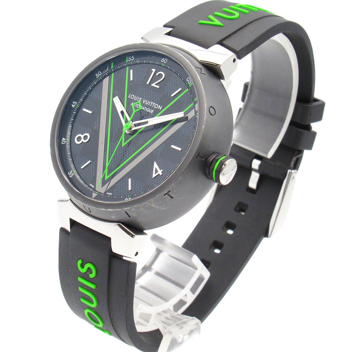 LOUIS VUITTON Tambour Damier graphite Wrist Watch QA131Z LOUIS VUITTON Tambour Damier graphite Wrist Watch QA131Z