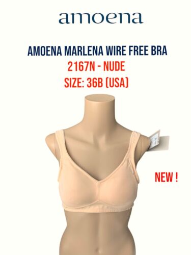 Amoena Marlena Wire Free Bra 2167N Size 36 B Nude Mastectomy No Padding - New !