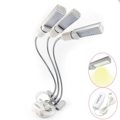 3 Head LED Plant Grow Light Lamp Bulbs Full Spectrum Auto On/Off Timer USB Clip - Picture 3 of 14