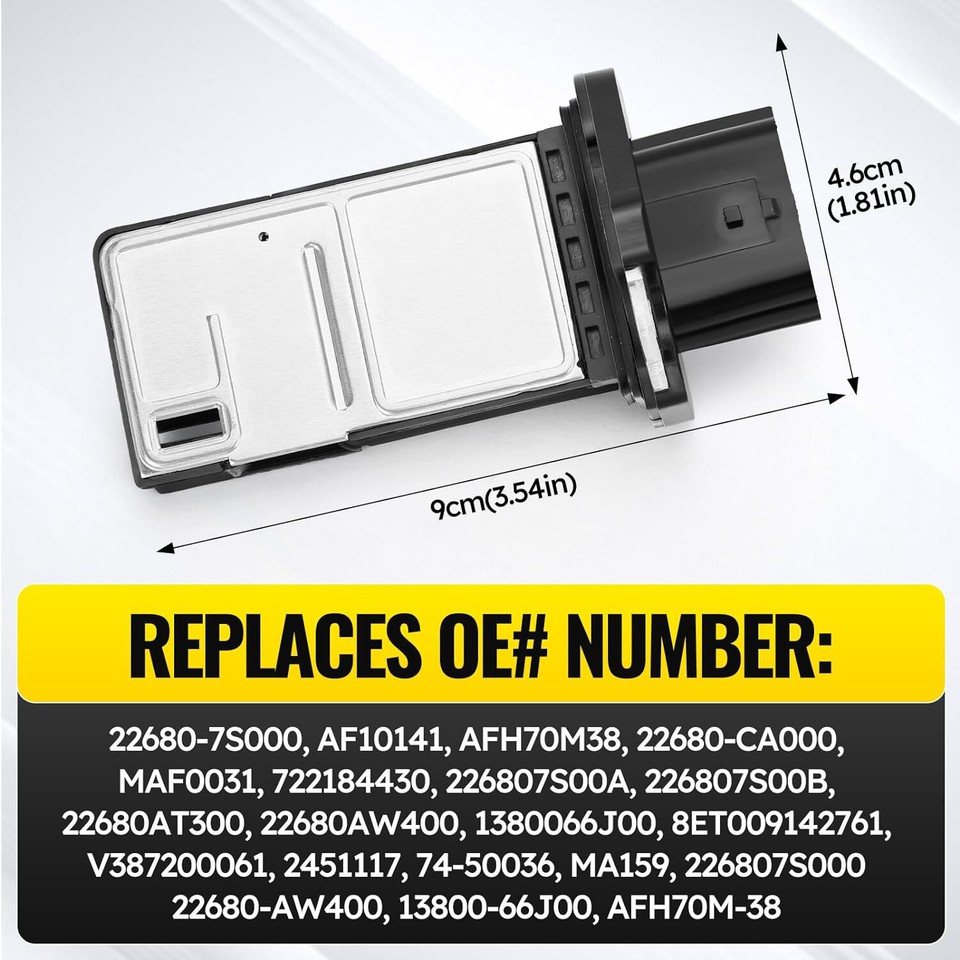 FOR NISSAN MASS AIR FLOW METER SENSOR MAF Factory 22680-7S000 AFH70M-38 ...