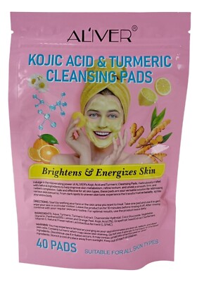 Turmeric Kojic Acid Pads Turmeric&Kojic Cleansing Pads Facial Sponges Exfoliate