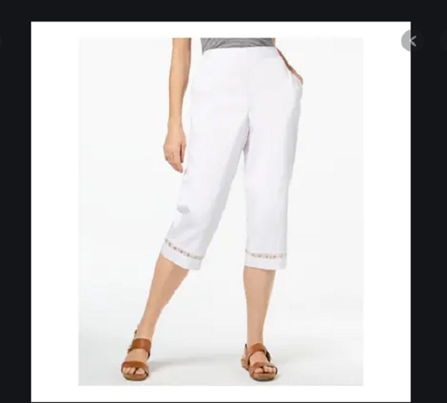 Alfred Dunner Capris Pants White NWT | eBay
