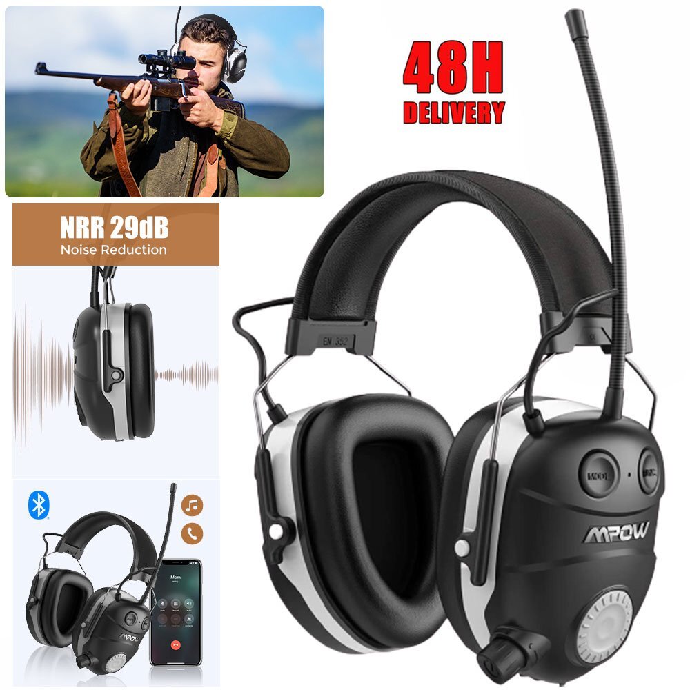 Hearing Protection Ear Defenders with Radio AM FM Digital Safety Protector  Muffs
