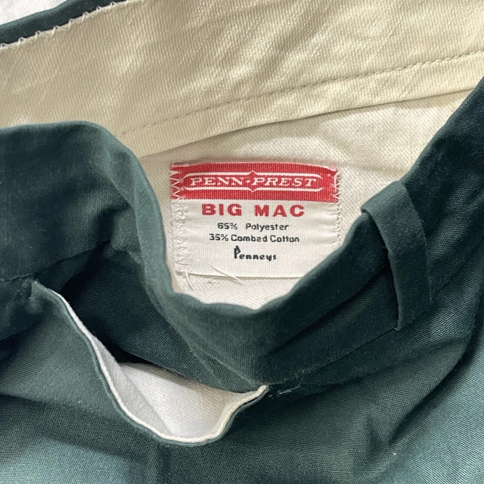 Vtg 60s Big Mac Work Pants Size 34 Wide Leg Trouser Distressed Workwear Slacks - Image 2 of 4