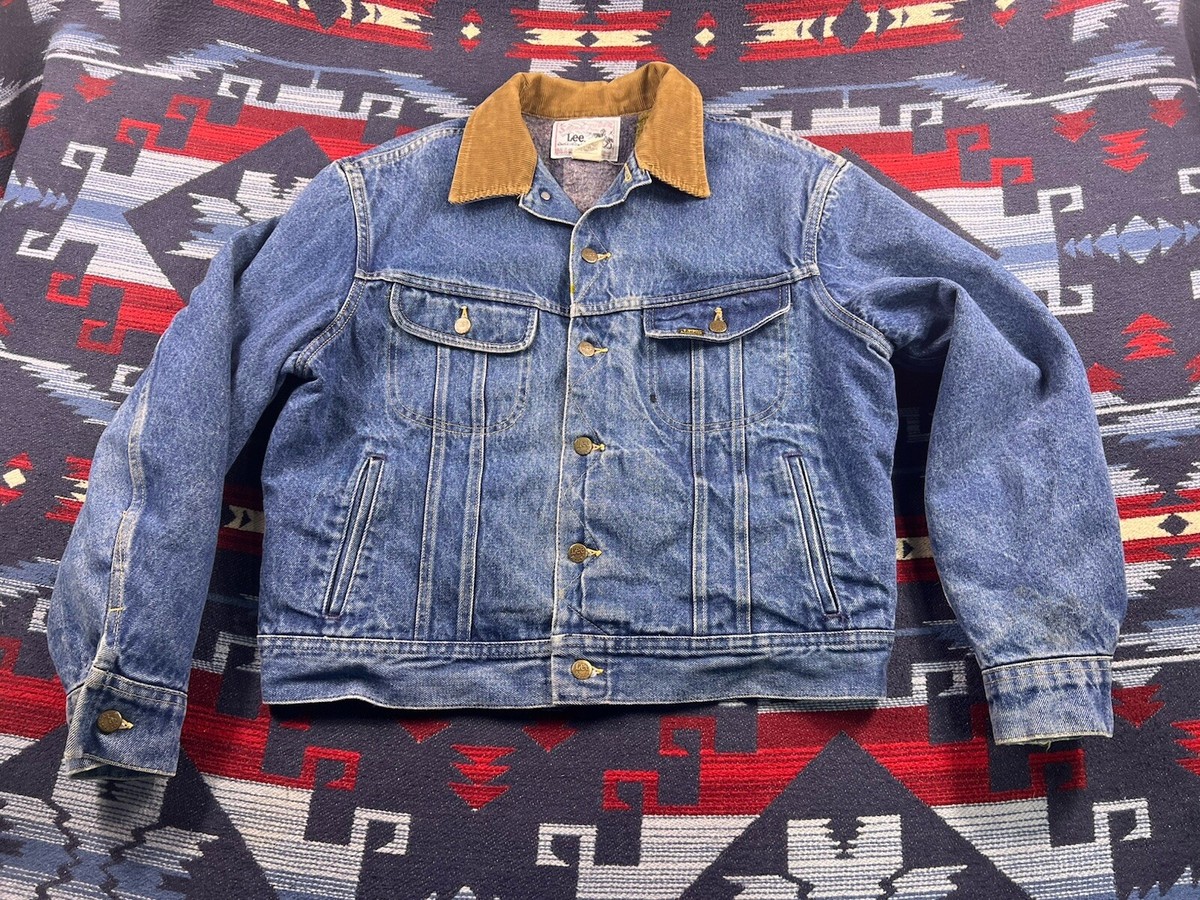 Vintage Lee Storm Rider Blanket Lined Denim Jacket 46R Union Made USA  Trucker