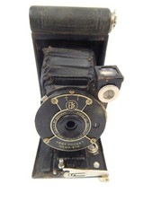 1E EKC Kodak VEST POCKET Hawk-Eye Bellows Folding Black Miniature Camera Antique