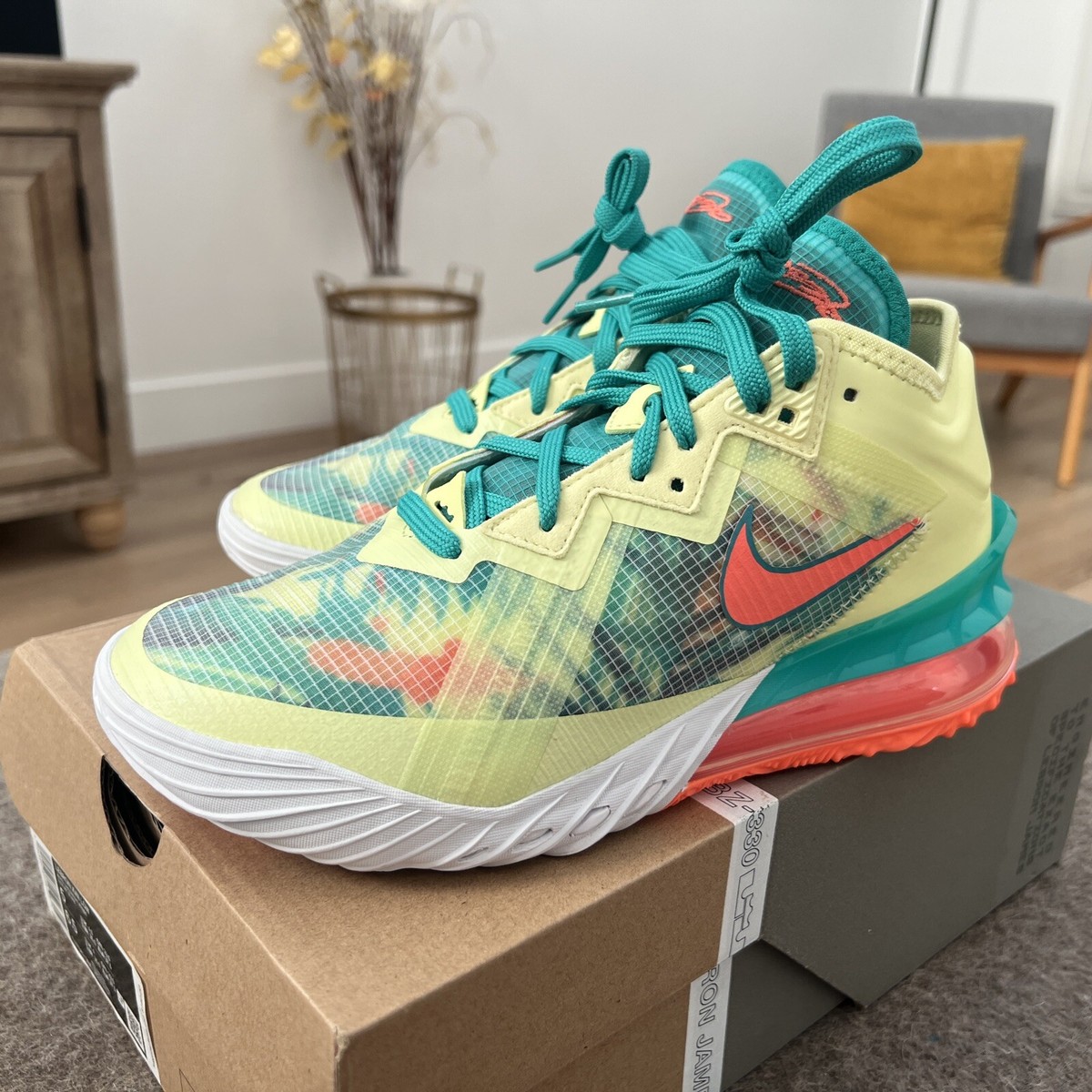 lebron 18 orange and green